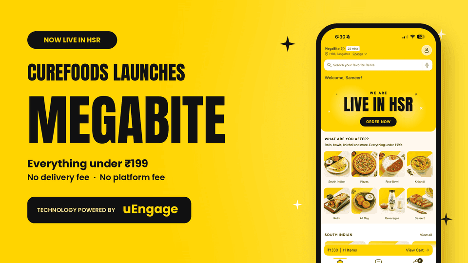 Curefoods Launches MegaBite Powered by uEngage Curefoods Launches MegaBite Powered by uEngage